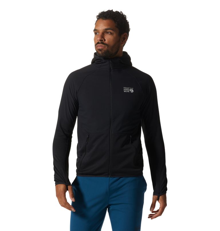 Black Men\'s Mountain Hardwear Stratus Range™ Hoodie | UK-801369