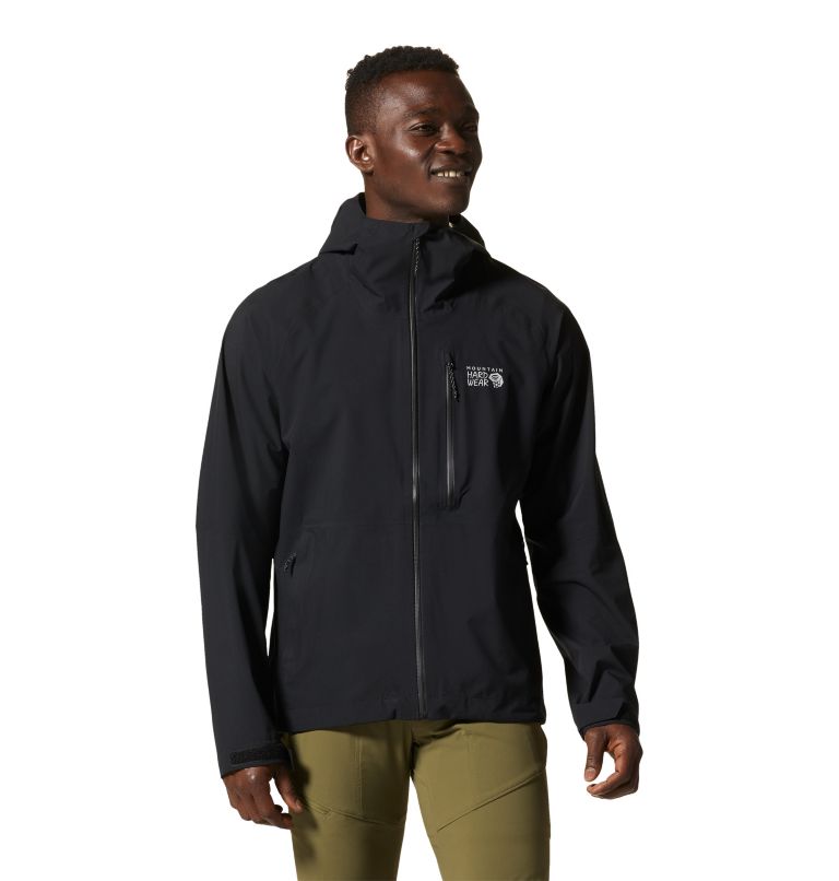 Black Men\'s Mountain Hardwear Stretch Ozonic™ Jackets | UK-254960