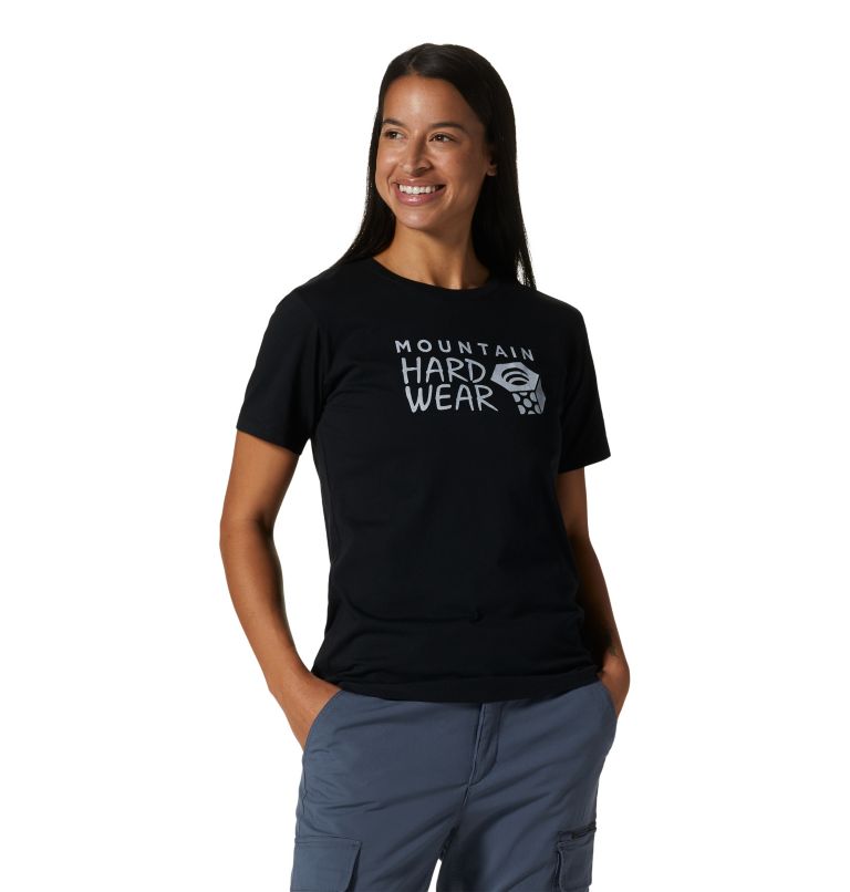 Black Women's Mountain Hardwear MHW Logo T Shirts | UK-573861