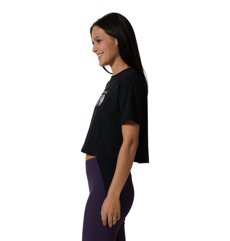 Black Women's Mountain Hardwear MHW Logo Crop T Shirts | UK-751649