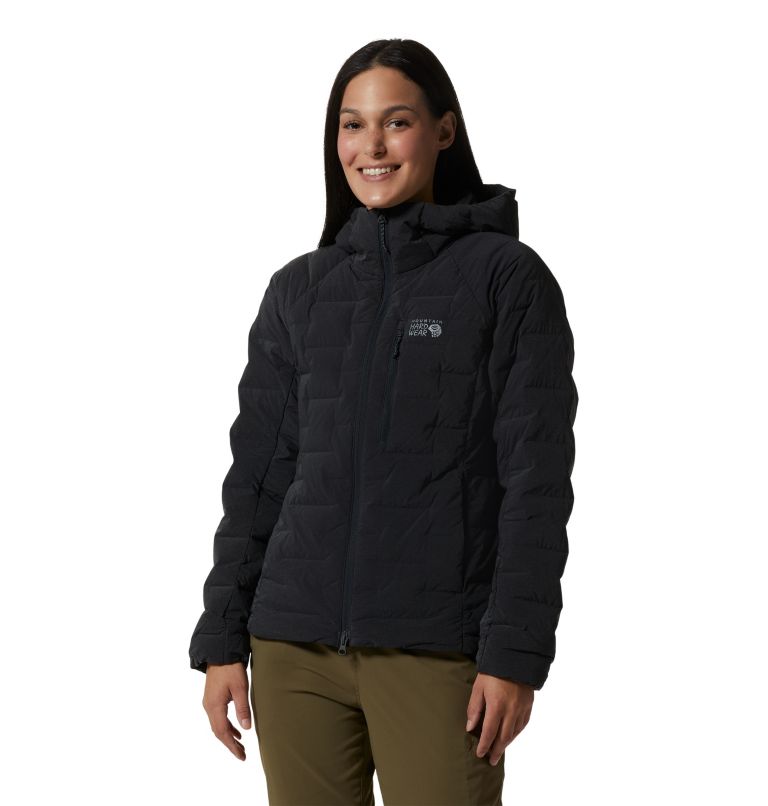 Black Women\'s Mountain Hardwear Stretchdown™ Hoodie | UK-769405