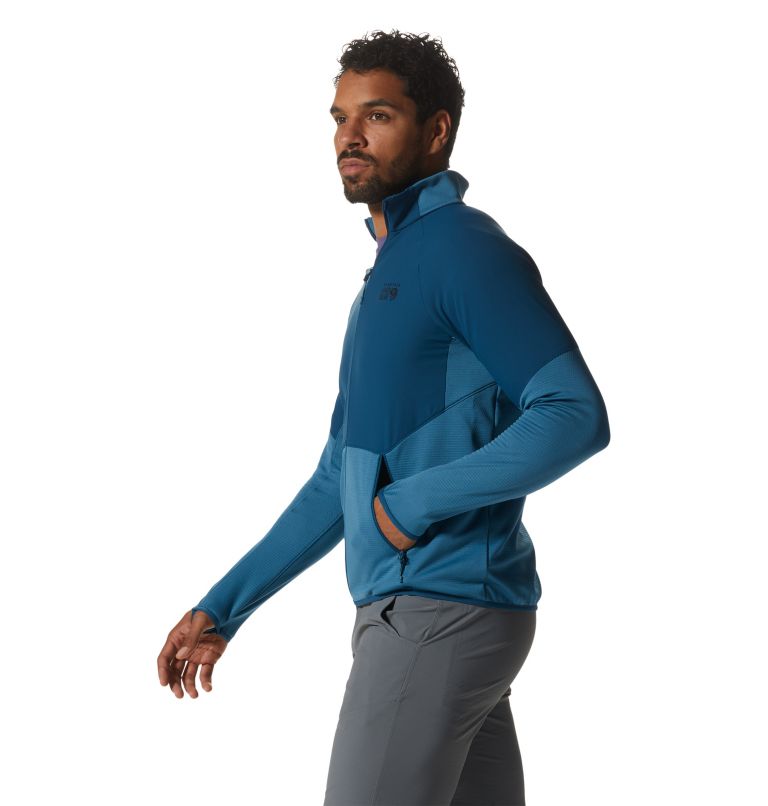 Blue Men's Mountain Hardwear Stratus Range™ Fleece Jackets | UK-730985