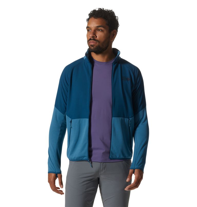 Blue Men's Mountain Hardwear Stratus Range™ Fleece Jackets | UK-730985