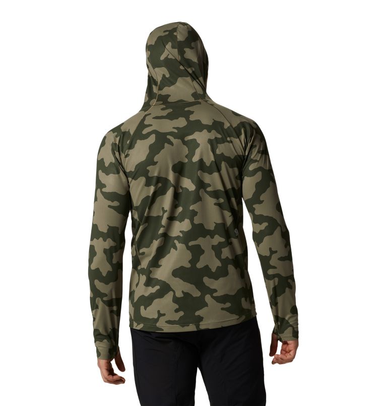 Grey Green Camo Men's Mountain Hardwear Mountain Stretch™ Hoodie | UK-270481