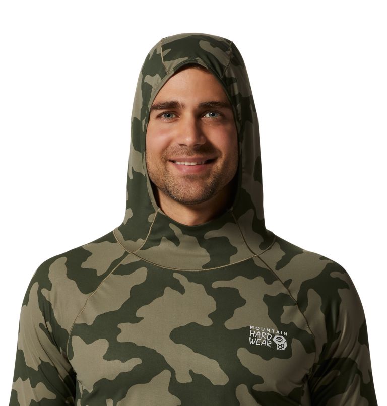 Grey Green Camo Men's Mountain Hardwear Mountain Stretch™ Hoodie | UK-270481