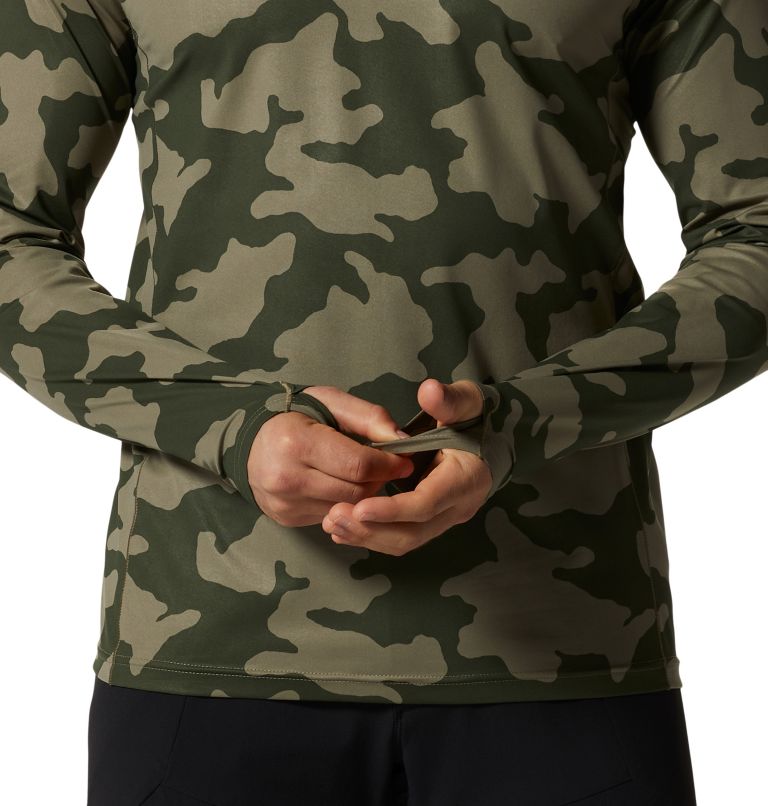 Grey Green Camo Men's Mountain Hardwear Mountain Stretch™ Hoodie | UK-270481