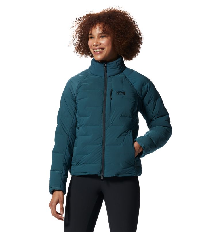 Light Blue Women\'s Mountain Hardwear Stretchdown™ High-Hip Jackets | UK-496520