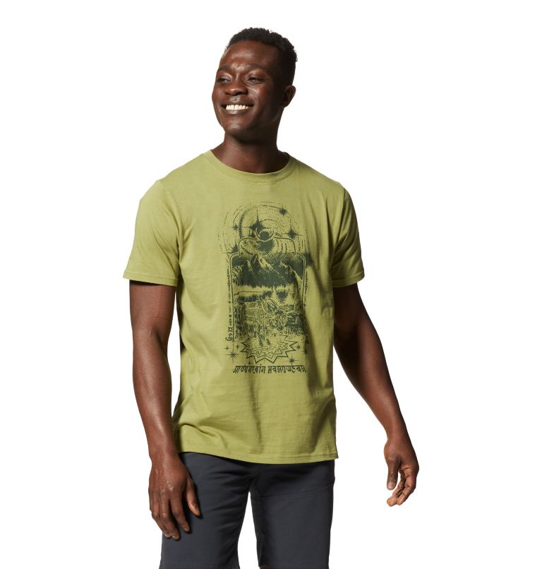 Light Green Men's Mountain Hardwear Yak in the Wild™ T Shirts | UK-309516