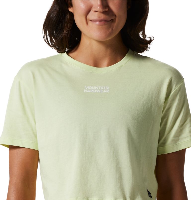 Olive Women's Mountain Hardwear MHW Logo Crop T Shirts | UK-351709