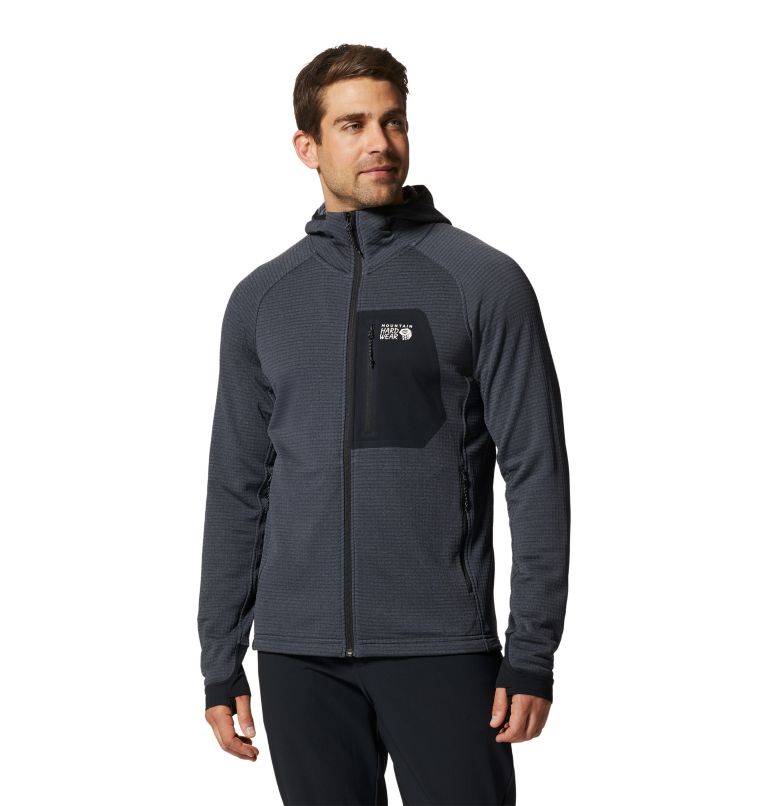 Blue Men's Mountain Hardwear Polartec® Power Grid™ Hoodie | UK-534872